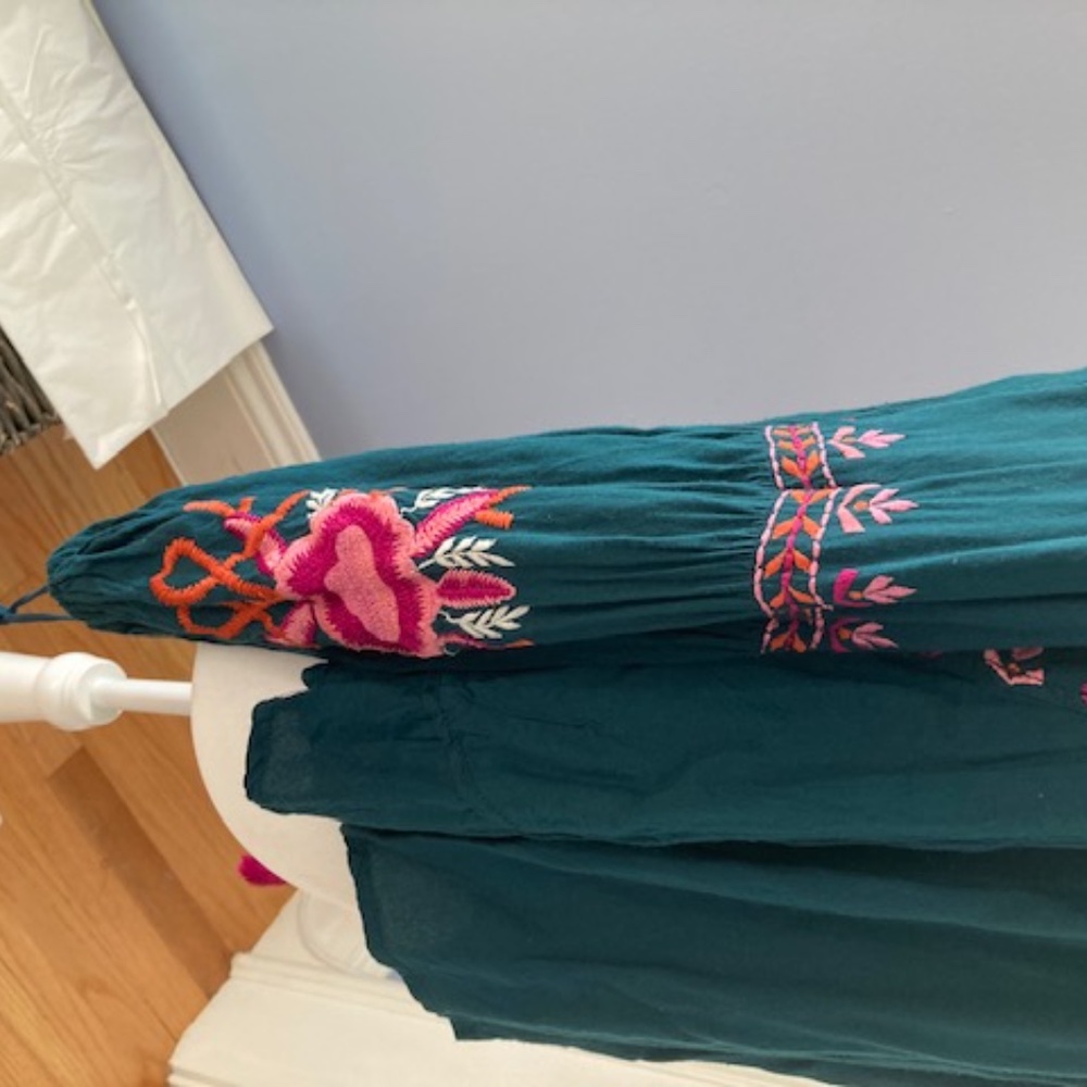KAS Designs Turquoise Embroidered Top - Picture 2 of 2